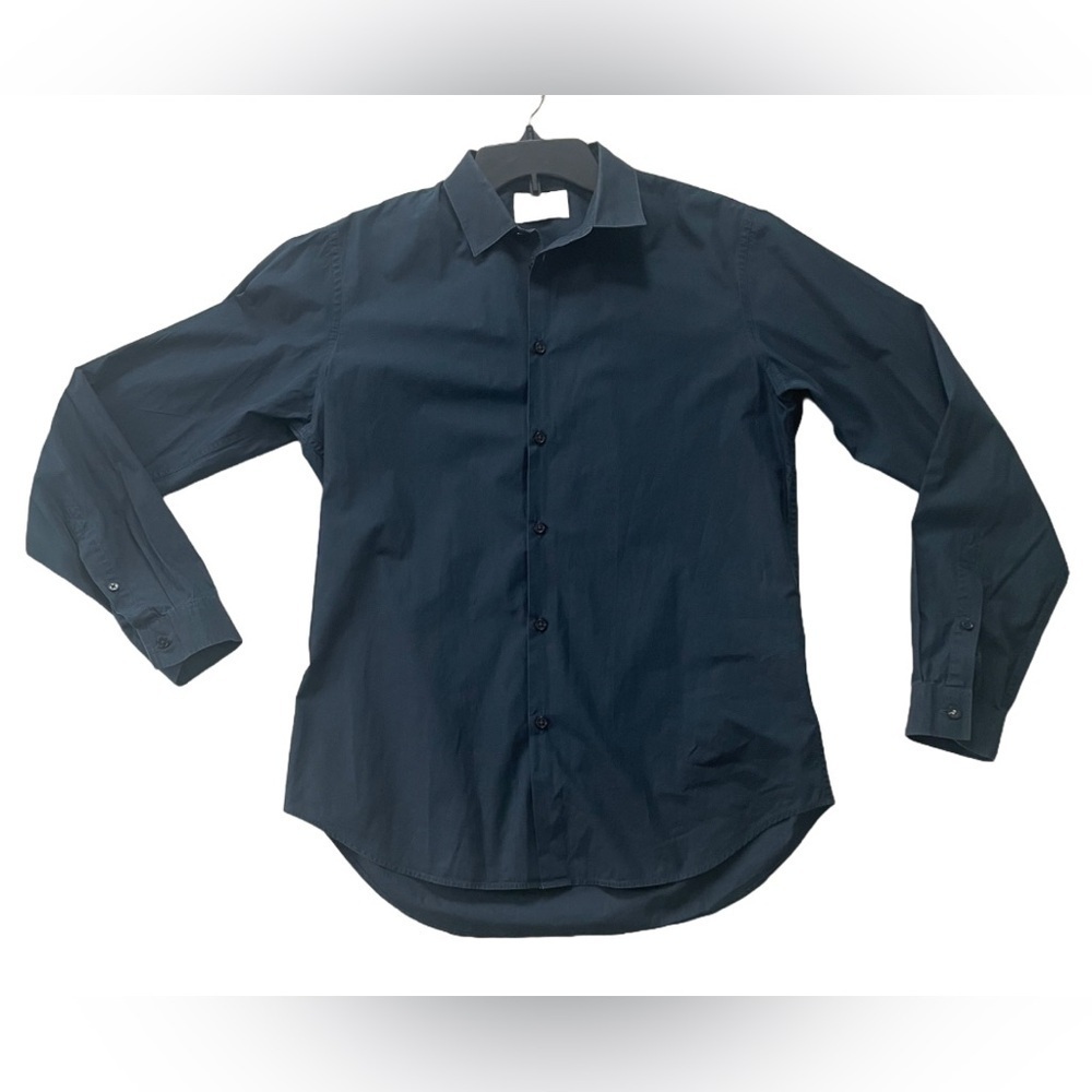 Sandro Paris Cotton Navy Blue Button Down Shirt Classic Size 38 6 Preppy Capsule